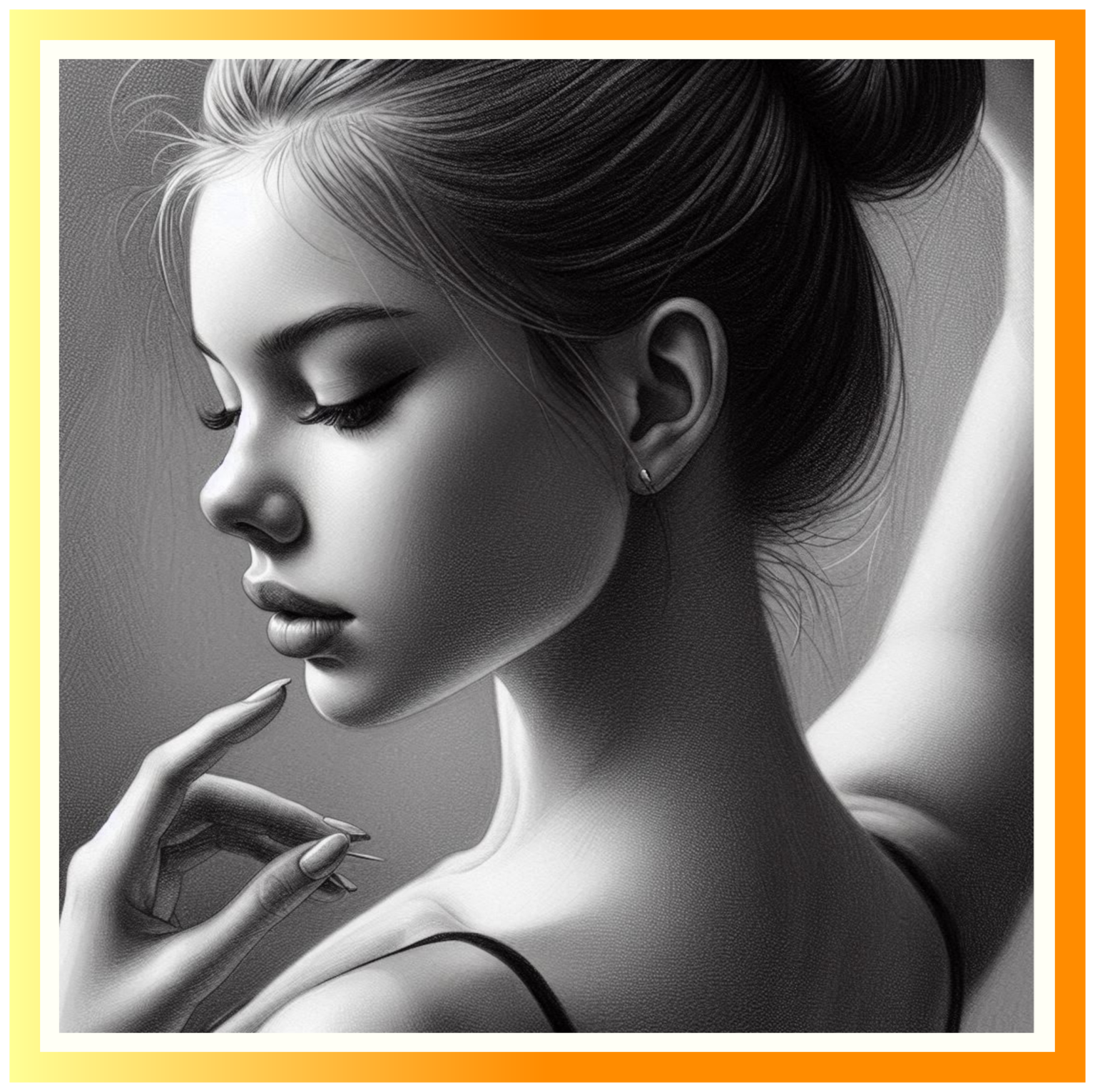 Pintura personalizada - Retrato a carvão rosto e ombros | Presente personalizado ballet