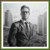 Pintura personalizada -retrato pintado a carvão por fotografia pintada de um homem em pose meio corpo